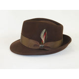 Men BENTLY HEADWEAR Hat Australian Wool Pinch Front Fedora Hudson HU421 Brown - J.Valintin Men's Wear Legend - Hu421 - Brown - S