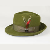 Men BENTLY HEADWEAR Hat Australian Wool Pinch Front Fedora Lite HU424 Olive - J.Valintin Men's Wear Legend - 20031