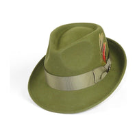 Men BENTLY HEADWEAR Hat Australian Wool Pinch Front Fedora Lite HU424 Olive - J.Valintin Men's Wear Legend - 20031