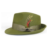 Men BENTLY HEADWEAR Hat Australian Wool Pinch Front Fedora Lite HU424 Olive - J.Valintin Men's Wear Legend - 20031