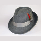 Men BENTLY HEADWEAR Hat Australian Wool Pinch Front Fedora Lite HU427 Gray - J.Valintin Men's Wear Legend - 3338