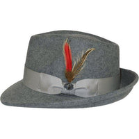 Men BENTLY HEADWEAR Hat Australian Wool Pinch Front Fedora Lite HU427 Gray - J.Valintin Men's Wear Legend - 3338