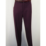 Men BERRAGAMO 3pc Suit Vested Plain front Pants Side Vents Formal A6732 Burgundy - J.Valintin Men's Wear Legend - 71737