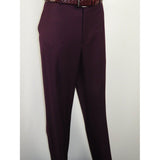 Men BERRAGAMO 3pc Suit Vested Plain front Pants Side Vents Formal A6732 Burgundy - J.Valintin Men's Wear Legend - 71737