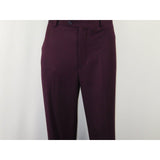 Men BERRAGAMO 3pc Suit Vested Plain front Pants Side Vents Formal A6732 Burgundy - J.Valintin Men's Wear Legend - 71737