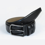 Men Black Genuine Leather Belt PIERO ROSSI Turkey Soft Full Grain #Black - B - J.Valintin Men's Wear Legend - 97230