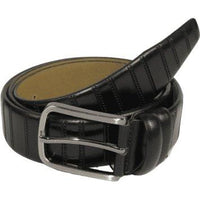 Men Black Genuine Leather Belt PIERO ROSSI Turkey Soft Full Grain #Black line - J.Valintin Men's Wear Legend - 97297