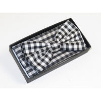 Men Bow Tie Hankie J.Valintin Formal Tuxedo, Business #BT9 Black White Checker - J.Valintin Men's Wear Legend - 92511