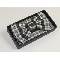 Men Bow Tie Hankie Set Formal Event For Tuxedo or Business Suit #BT6 Black Gray - J.Valintin Men's Wear Legend - 92506