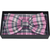 Men Bow Tie/Hankie Formal For Tuxedo or Business Suit #BT25 Pink Gray - J.Valintin Men's Wear Legend - 92525