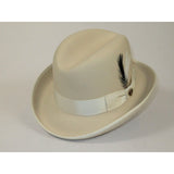 Men Bruno Capelo Dress Formal Hat Australian Wool Homburg Godfather GF110 Bone - J.Valintin Men's Wear Legend - GF110 - Bone - S