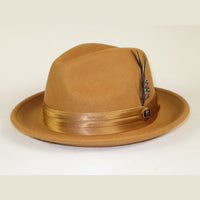 Men Bruno Capelo Dress Hat Australian Wool Crushable Fedora Giovani Un103 Camel - J.Valintin Men's Wear Legend - 73816