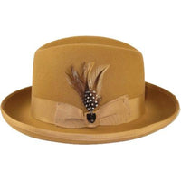 Men Bruno Capelo Dress Hat Australian Wool Homburg Godfather GF103 Camel Tan - J.Valintin Men's Wear Legend - 100295