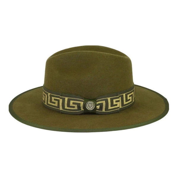 Men Bruno Capelo Dress Hat Australian Wool Pinch Front Fedora WE976 Olive Green - J.Valintin Men's Wear Legend - 24366