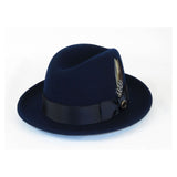 Men Bruno Capelo Hat Australian Wool Crushable Center Dent CHICAGO Ch302 Navy - J.Valintin Men's Wear Legend - CH302 - Navy - S