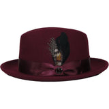 Men Bruno Capelo Hat Australian Wool Crushable Center Dent Florence FL524 Wine - J.Valintin Men's Wear Legend - FL524 - Burg - S