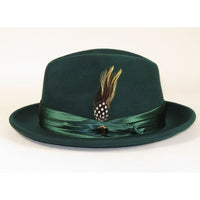 Men Bruno Capelo Hat Australian Wool Crushable Fedora Giovani Un116 Hunter Green - J.Valintin Men's Wear Legend - UN116 - Hunter - S