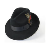 Men Bruno Capelo Hat Australian Wool Fedora Untouchable EXECUTIVE EX320 Black - J.Valintin Men's Wear Legend - EX320 - Black - S