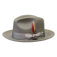 Men Bruno Capelo Hat Australian Wool Fedora Untouchable EXECUTIVE EX326 Gray - J.Valintin Men's Wear Legend - EX326 - Gray - S