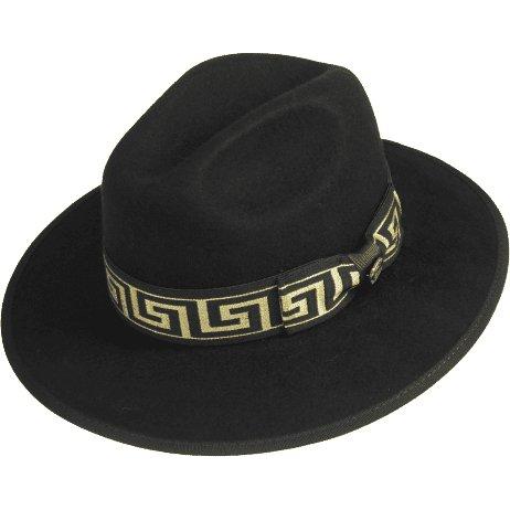 Men Bruno Capelo Hat Australian Wool Pinch Front Fedora Wesley WE975 Black Gold - J.Valintin Men's Wear Legend - 19746