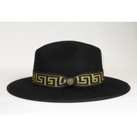 Men Bruno Capelo Hat Australian Wool Pinch Front Fedora Wesley WE975 Black Gold - J.Valintin Men's Wear Legend - 19746