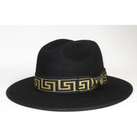 Men Bruno Capelo Hat Australian Wool Pinch Front Fedora Wesley WE975 Black Gold - J.Valintin Men's Wear Legend - 19746