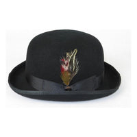 Men Bruno Capelo Hat Australian Wool Round Crown Bowler Derby BO320 Black - J.Valintin Men's Wear Legend - BO320 - Black - S