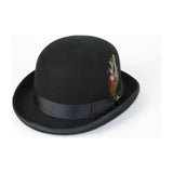 Men Bruno Capelo Hat Australian Wool Round Crown Bowler Derby BO320 Black - J.Valintin Men's Wear Legend - BO320 - Black - S