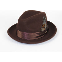 Men Bruno Capelo Hat Australian Wool soft Crushable Fedora Giovani Un101 Brown - J.Valintin Men's Wear Legend - 98890