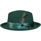 Men Bruno Capelo Hat Australian Wool soft Crushable Fedora Giovani Un115 Emerald - J.Valintin Men's Wear Legend - UN115 - Emrald - S