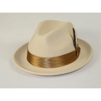 Men Bruno Capelo Hat Australian Wool Soft Fedora Giovani Un131 Bone Camel - J.Valintin Men's Wear Legend - 100291