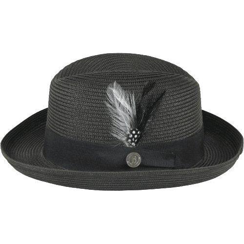 Men Bruno Capelo Summer Spring Soft Straw Style Hat Godfather GF200 Black - J.Valintin Men's Wear Legend - 94380