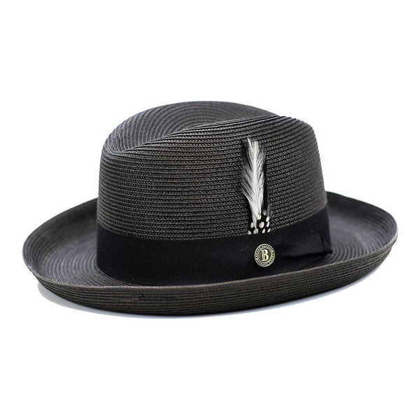 Men Bruno Capelo Summer Spring Soft Straw Style Hat Godfather GF200 Black - J.Valintin Men's Wear Legend - 94380