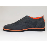 Men Comfort Casual Knit Fabric Wingtip Lace Sneaker Shoes #FRESHORT Gray - J.Valintin Men's Wear Legend - 100928