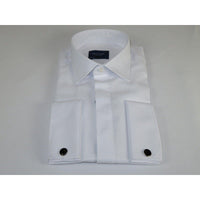 Men Cotton Blend Slim Shirt Manschett Turkey Hidden Button 4004 - 05 White Formal - J.Valintin Men's Wear Legend - 96940