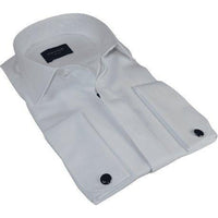 Men Cotton Blend Slim Shirt Manschett Turkey Hidden Button 4004 - 05 White Formal - J.Valintin Men's Wear Legend - 96940