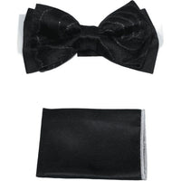 Men Formal Award Bow Tie Hankie Insomnia by Manzini Floral MZS303 Black Gold - J.Valintin Men's Wear Legend - 6904