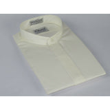 Men Formal pastor shirt Classix Banded Collar less Hidden Button Front M08 Ivory - J.Valintin Men's Wear Legend - 20095