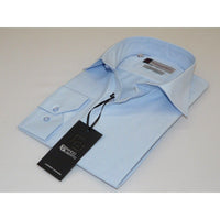 Men Franco Gilberto Shirt Twill Cotton Blend Spread Collar Turkey 5566 - 418 blue - J.Valintin Men's Wear Legend - 13999