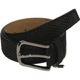 Men Genuine Basket weave Suede Soft Leather Belt PIERO ROSSI Turkey # 1002 Black - J.Valintin Men's Wear Legend - 97291