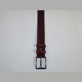 Men Genuine Basket weave Suede Soft Leather Belt PIERO ROSSI Turkey #1002 Wine - J.Valintin Men's Wear Legend - 97285