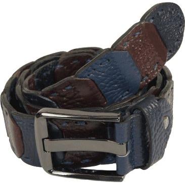 Men Genuine Leather Belt PIERO ROSSI Turkey Croc print Hand Stitch 69 Brown navy - J.Valintin Men's Wear Legend - 97491