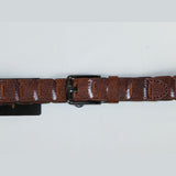 Men Genuine Leather Belt PIERO ROSSI Turkey Crocodile print Hand Stich 69 Cognac - J.Valintin Men's Wear Legend - 97461