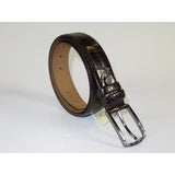 Men Genuine Leather Belt PIERO ROSSI Turkey Soft Crocodile print 1014 Brown - J.Valintin Men's Wear Legend - 97389