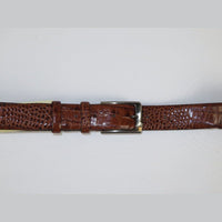 Men Genuine Leather Belt PIERO ROSSI Turkey Soft Crocodile print 1014 Cognac - J.Valintin Men's Wear Legend - 97395