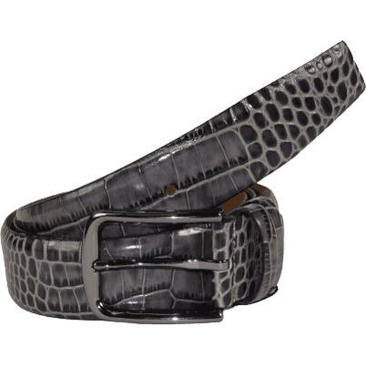 Men Genuine Leather Belt PIERO ROSSI Turkey Soft Crocodile print 1014 Gray - J.Valintin Men's Wear Legend - 97383