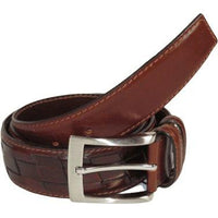 Men Genuine Leather Belt PIERO ROSSI Turkey Soft Full Grain Stitched #137 Cognac - J.Valintin Men's Wear Legend - 97437