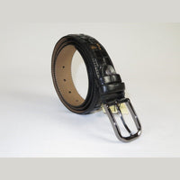 Men Genuine Leather Belt PIERO ROSSI Turkey Soft Full Grain Stitched #139 Black - J.Valintin Men's Wear Legend - 97455