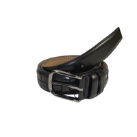 Men Genuine Leather Belt PIERO ROSSI Turkey Soft Full Grain Stitched #139 Black - J.Valintin Men's Wear Legend - 97455