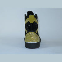 Men High Top Shoes By FIESSO AURELIO GARCIA ,Fancy Rhine stones 2402 Black Gold - J.Valintin Men's Wear Legend - 95011